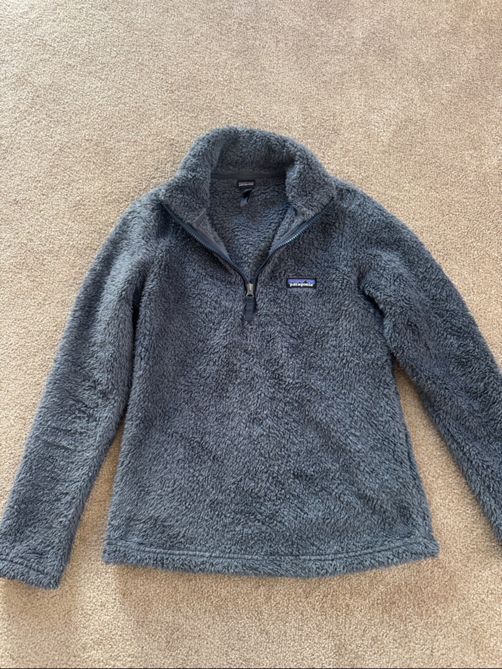 Patagonia Charcoal Gray High-Pile Quarter-Zip Fleece Pullover
